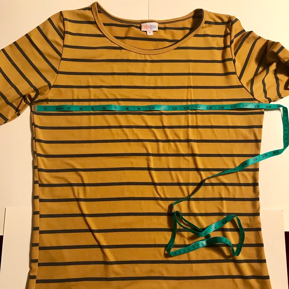 Mustard with a Navy stripe GiGi from LuLaRoe